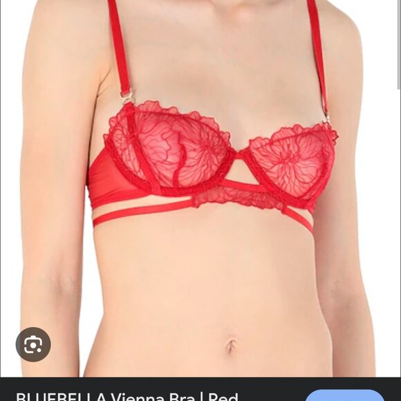 Women's Red Floral Lace Bluebella Vienna Bra - Picture 2 of 4